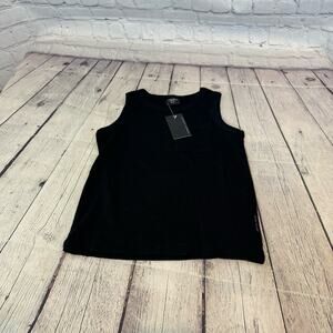 Little Bipsy Black Ribbed Tank Top